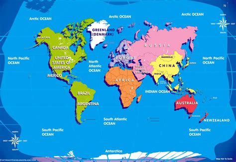 Map of the world with country names